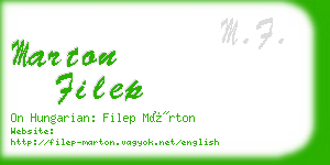 marton filep business card